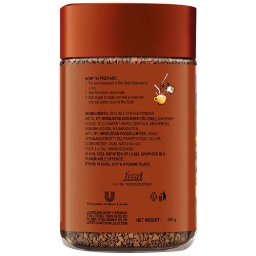 BRU Gold Premium Freeze Dried Coffee - 100percent Pure, 100 g-5.webp